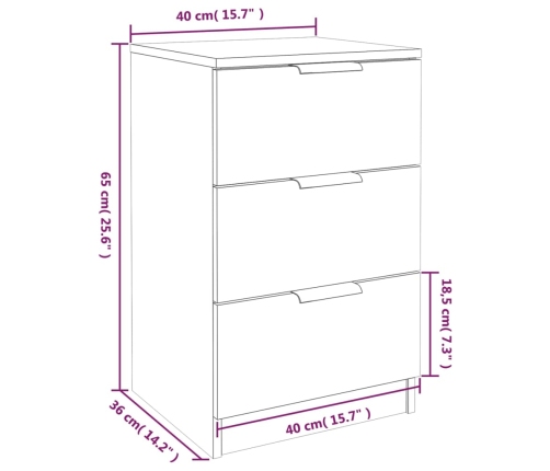 vidaXL Mesita de noche color roble Sonoma 40x36x65 cm