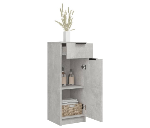 Armario de baño madera contrachapada gris hormigón 32x34x90 cm