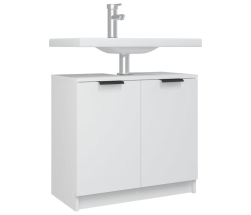 Armario de baño madera contrachapada blanco 64,5x33,5x59 cm