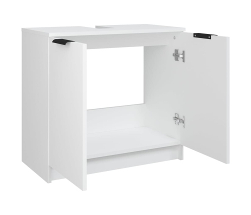 Armario de baño madera contrachapada blanco 64,5x33,5x59 cm