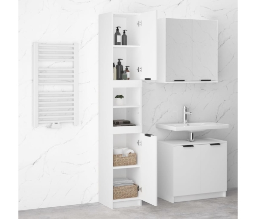 Armario de baño madera contrachapada blanco 32x34x188,5 cm