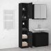 Armario de baño de madera contrachapada negro 32x34x188,5 cm