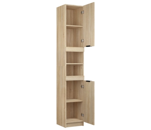 Armario de baño madera ingeniería roble Sonoma 32x34x188,5 cm