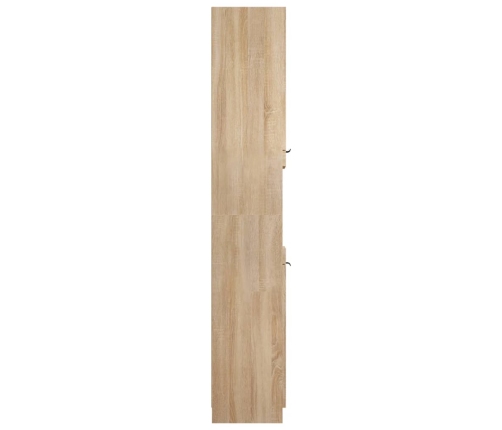 Armario de baño madera ingeniería roble Sonoma 32x34x188,5 cm