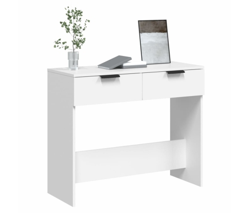 vidaXL Mesa consola de madera contrachapada blanco 90x36x75 cm