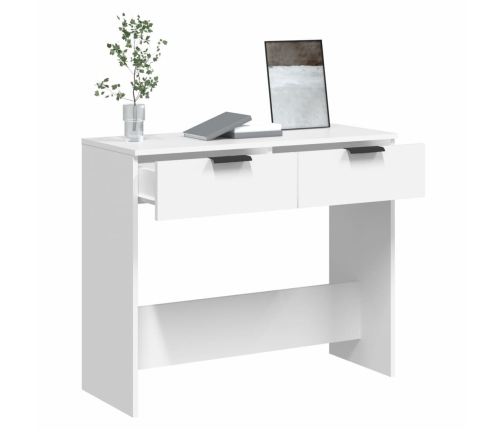 vidaXL Mesa consola de madera contrachapada blanco 90x36x75 cm