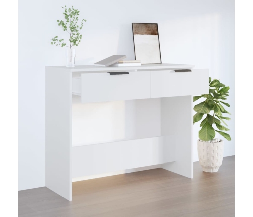 Mesa consola de madera contrachapada blanco 90x36x75 cm