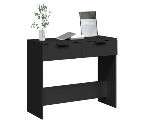 vidaXL Mesa consola madera de ingeniería negro 90x36x75 cm