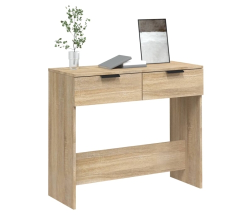 Mesa consola de madera contrachapada roble Sonoma 90x36x75 cm