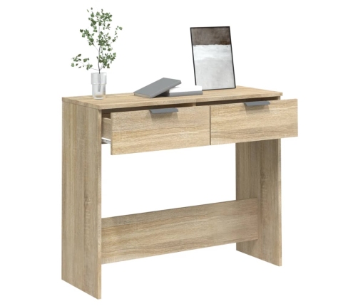 Mesa consola de madera contrachapada roble Sonoma 90x36x75 cm