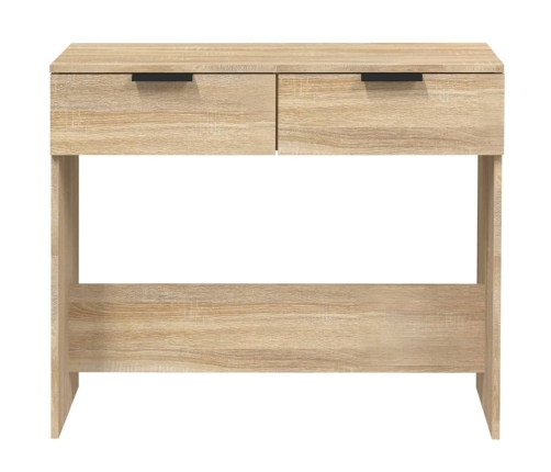 Mesa consola de madera contrachapada roble Sonoma 90x36x75 cm