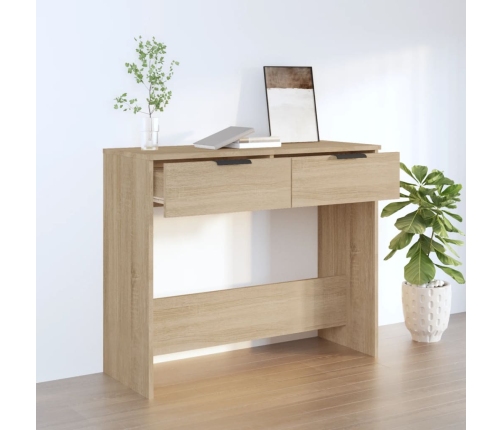 Mesa consola de madera contrachapada roble Sonoma 90x36x75 cm