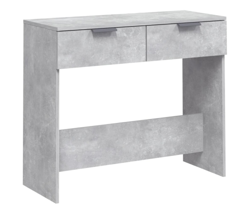 vidaXL Mesa consola de madera contrachapada gris hormigón 90x36x75 cm