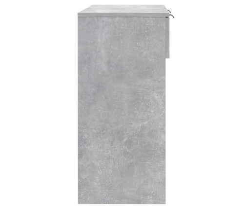 vidaXL Mesa consola de madera contrachapada gris hormigón 90x36x75 cm