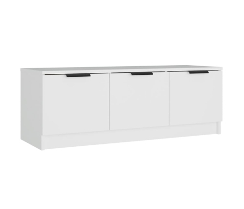 Mueble de TV madera contrachapada blanco 102x35x36,5 cm