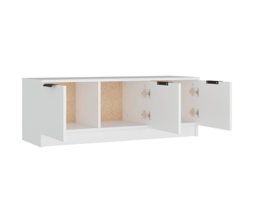 Mueble de TV madera contrachapada blanco 102x35x36,5 cm