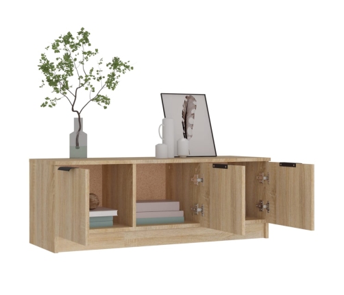 Mueble de TV madera contrachapada roble Sonoma 102x35x36,5 cm