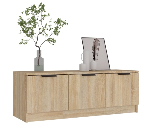 Mueble de TV madera contrachapada roble Sonoma 102x35x36,5 cm