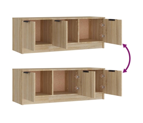 Mueble de TV madera contrachapada roble Sonoma 102x35x36,5 cm