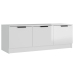 Mueble de TV madera contrachapada blanco brillo 102x35x36,5 cm