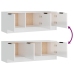 Mueble de TV madera contrachapada blanco brillo 102x35x36,5 cm