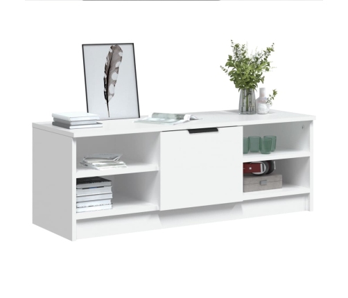 Mueble de TV madera contrachapada blanco 102x35,5x36,5 cm