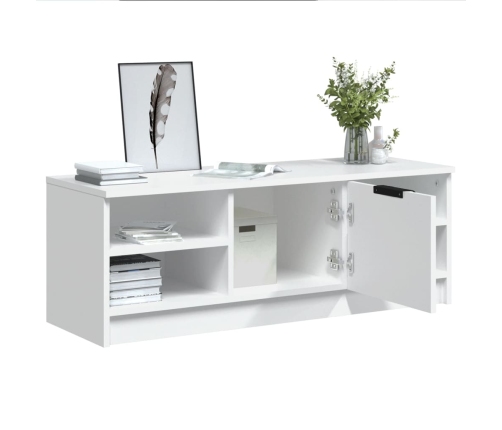 Mueble de TV madera contrachapada blanco 102x35,5x36,5 cm