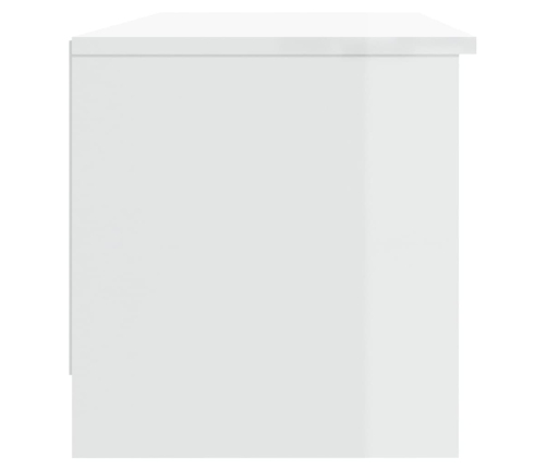 vidaXL Mueble de TV madera contrachapada blanco brillo 102x35,5x36,5cm