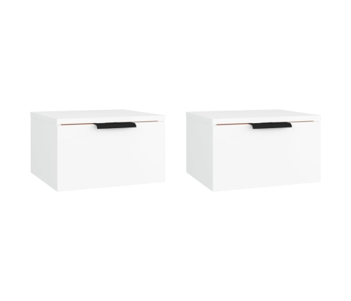 Mesitas de noche de pared 2 uds blanco 34x30x20 cm