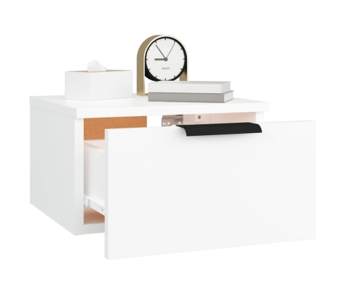 Mesitas de noche de pared 2 uds blanco 34x30x20 cm