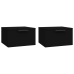 Mesitas de noche de pared 2 uds negro 34x30x20 cm