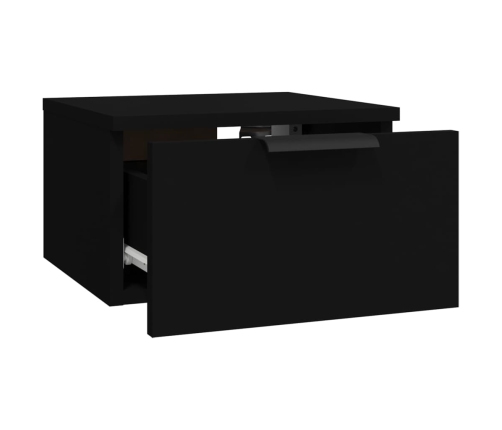 Mesitas de noche de pared 2 uds negro 34x30x20 cm