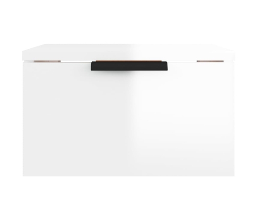 Mesitas de noche de pared 2 uds blanco brillo 34x30x20 cm