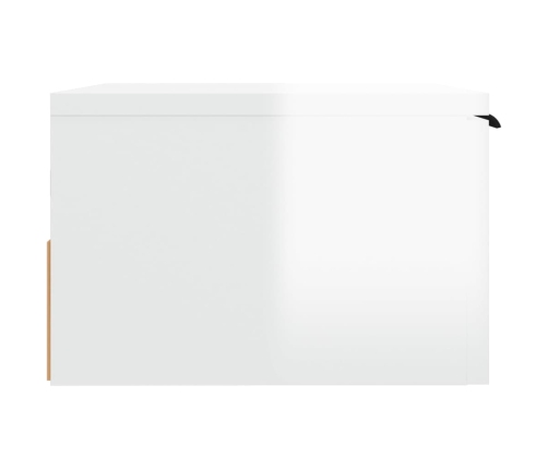 Mesitas de noche de pared 2 uds blanco brillo 34x30x20 cm