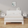 Mesitas de noche de pared 2 uds blanco brillo 34x30x20 cm