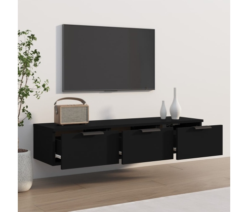 Armario de pared madera contrachapada negro 102x30x20 cm