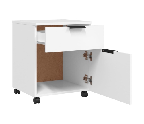 Archivador con ruedas madera contrachapada blanco 45x38x54 cm