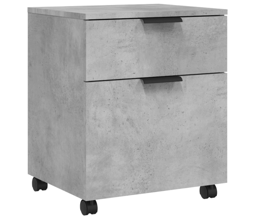 Archivador ruedas madera contrachapada gris hormigón 45x38x54cm