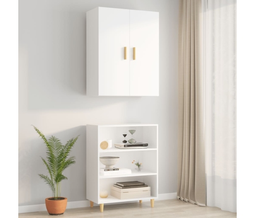 Armario de pared colgante blanco 69,5x34x90 cm