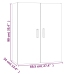 Armario de pared colgante blanco 69,5x34x90 cm