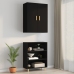 Armario de pared colgante negro 69,5x34x90 cm