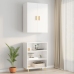 Armario de pared colgante blanco brillante 69,5x34x90 cm