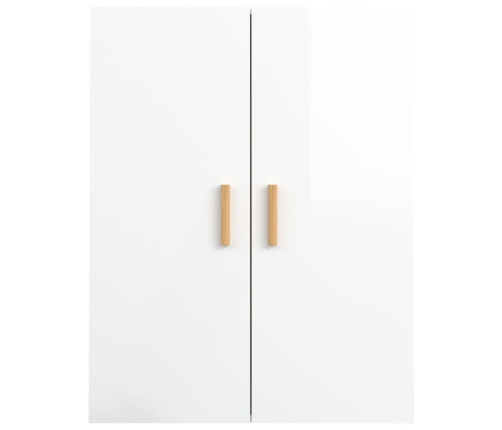 Armario de pared colgante blanco brillante 69,5x34x90 cm