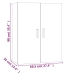 Armario de pared colgante blanco brillante 69,5x34x90 cm