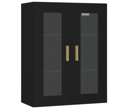 Armario de pared colgante negro 69,5x34x90 cm