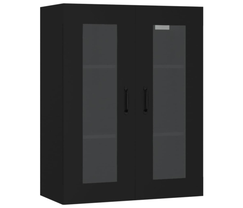 Armario de pared colgante negro 69,5x34x90 cm