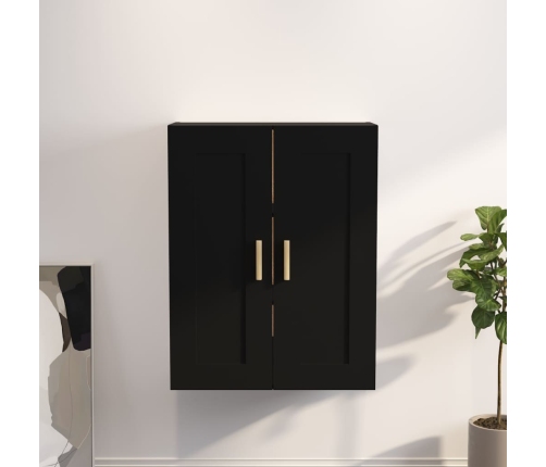 vidaXL Armario de pared madera de ingeniería negro 69,5x32,5x90 cm