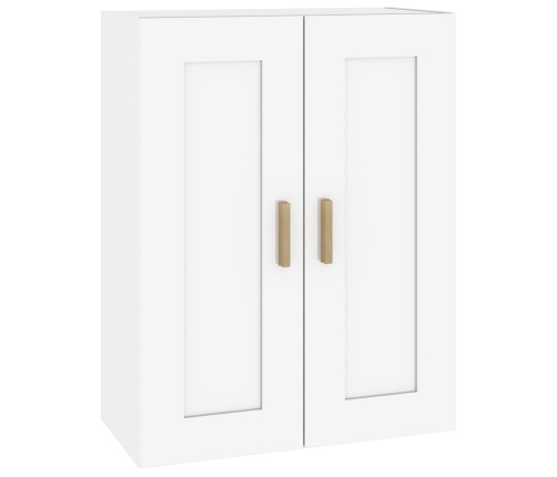 vidaXL Armario pared madera contrachapada blanco brillo 69,5x32,5x90cm