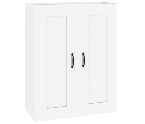 Armario de pared colgante blanco brillante 69,5x32,5x90 cm