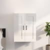 Armario de pared colgante blanco brillante 69,5x32,5x90 cm